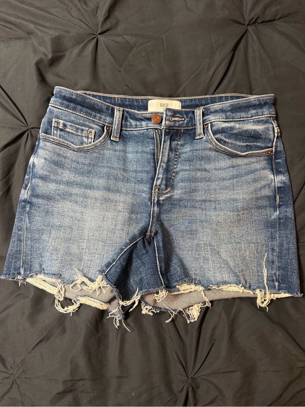 BKE Blue Frayed Hem Denim Cutoff Shorts - Size 25